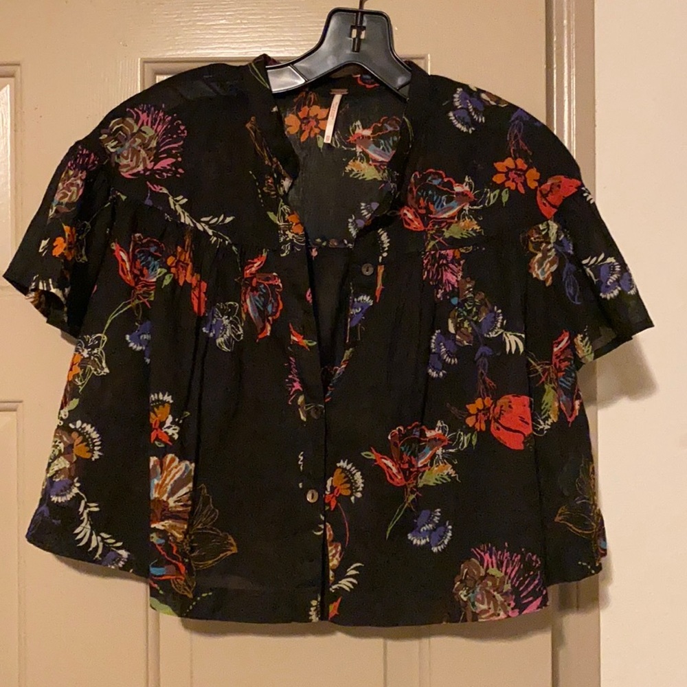 Free People Cropped Blouse. Sz Xs